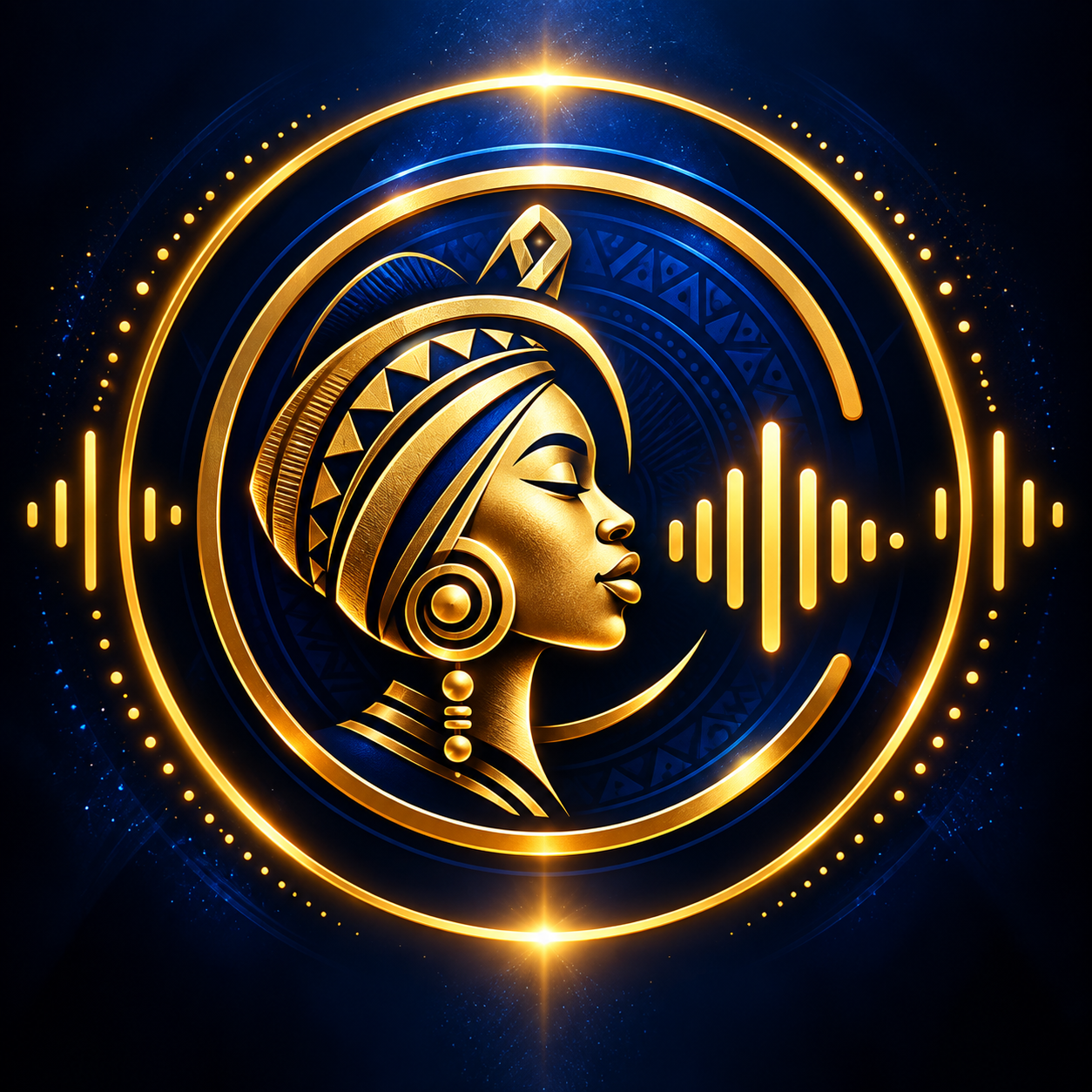 Emblema dourado do YorubaVox